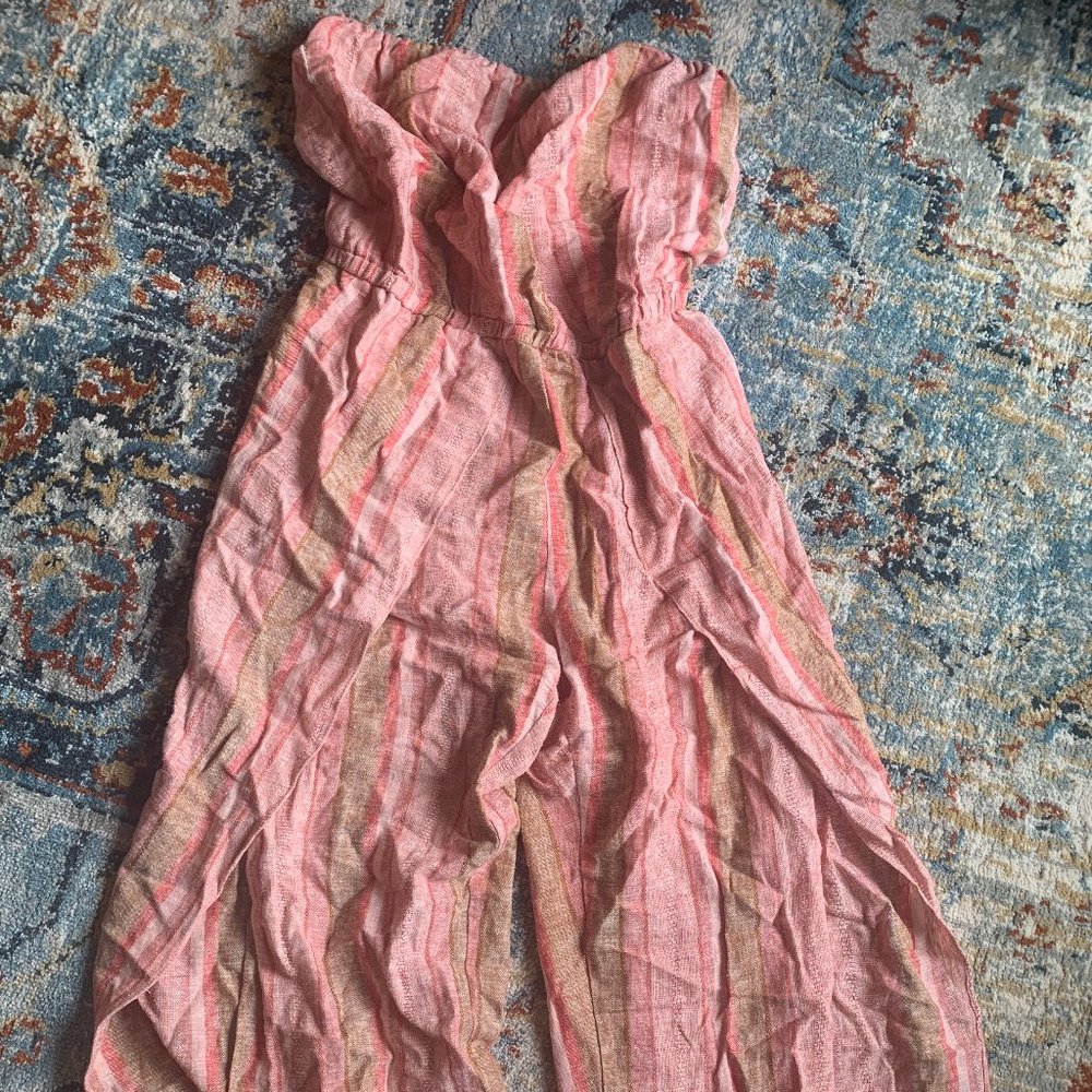 Strapless Jumpsuit Wide Leg